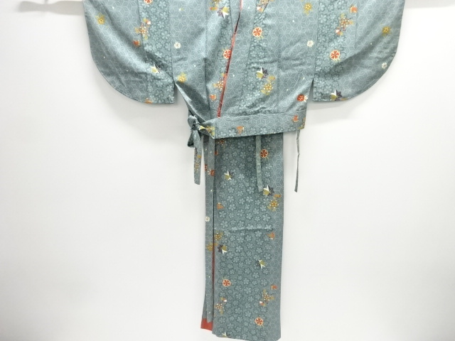 JAPANESE KIMONO / UNUSED CHERRY / MAPLE PATTERNS HEMP LEAVES TWO-PIECE